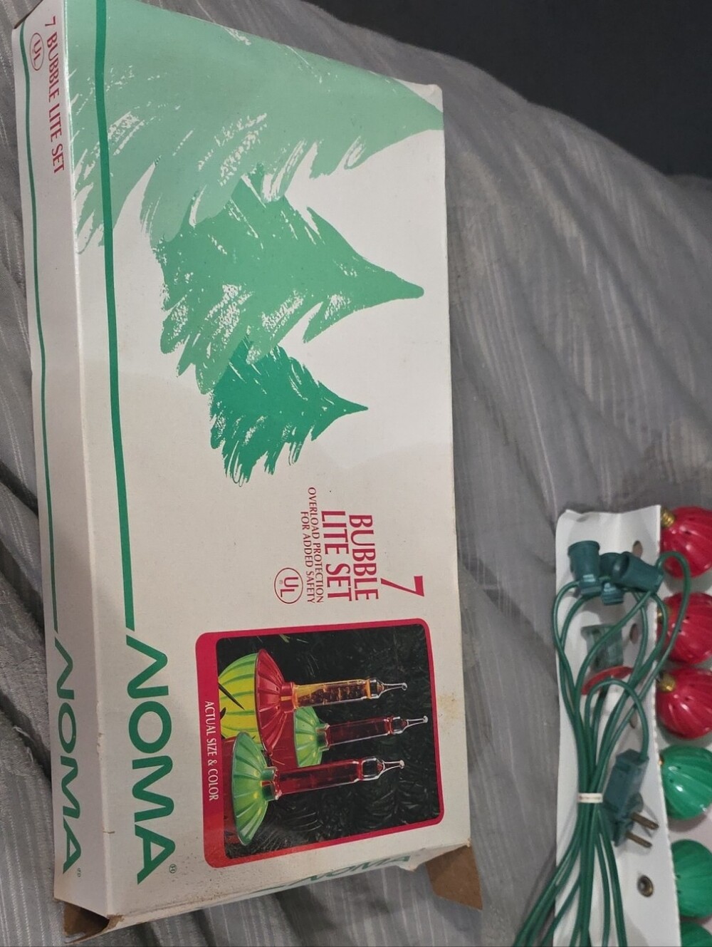 NOMA Bubble Lite  Red & Green Holiday Bubble Lights Original Box UNTESTED  NOS
